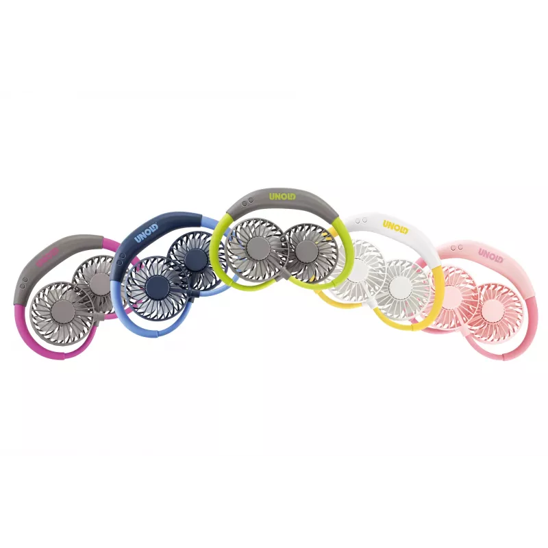 Unold Ventilador de pescoço Breezy Pink, Rosa, 2 ventoinhas, 8 h, ventilador de pescoço, Branco, 1 unid.