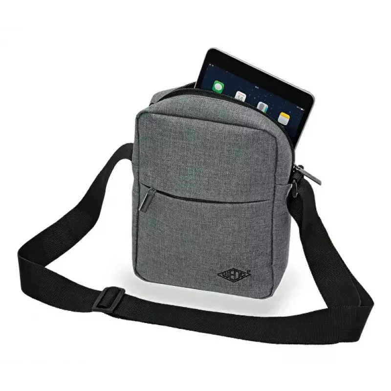 Bolsa de ombro WEDO 59 350512 — Poliéster cinzento Unissexo Bolsa de ombro/mão, fecho de correr