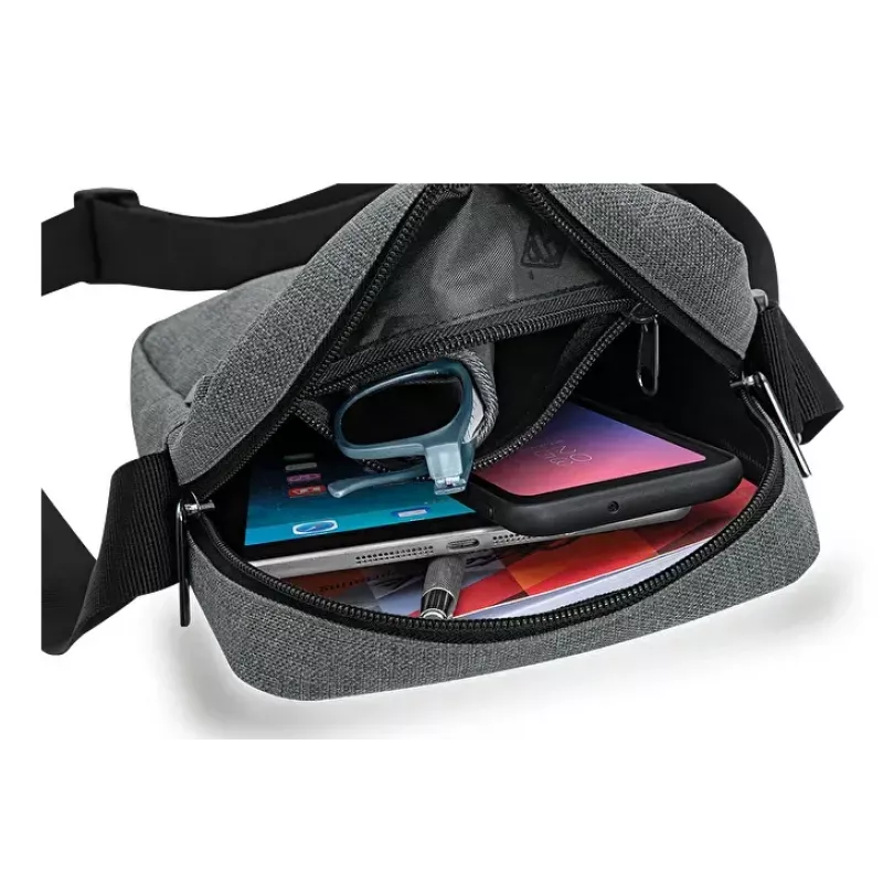 Bolsa de ombro WEDO 59 350512 — Poliéster cinzento Unissexo Bolsa de ombro/mão, fecho de correr