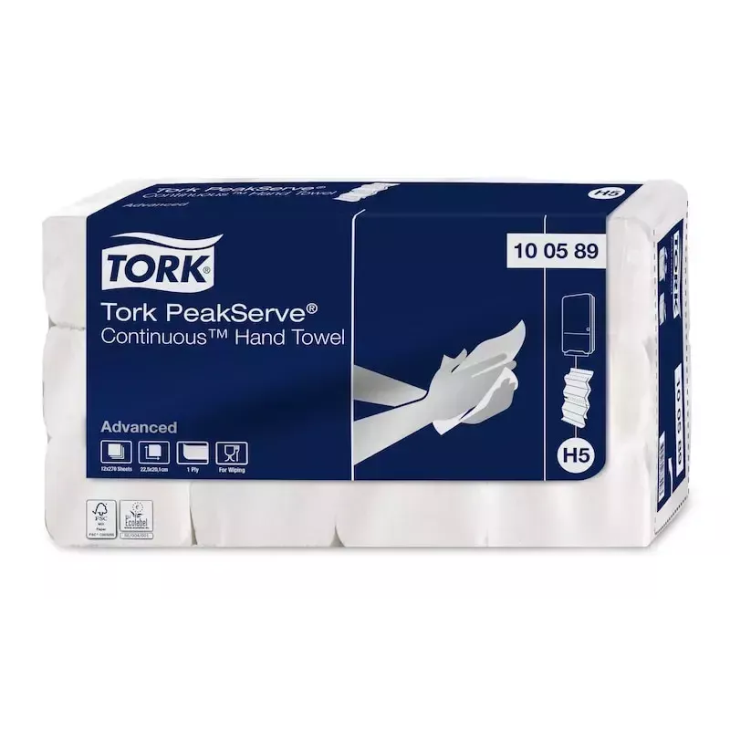 Tork PeakServe Toalhas de papel brancas 20,1 cm x 22,5 cm