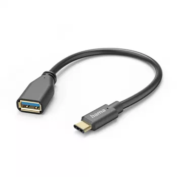 Hama 00125105 cabo USB USB 3.2 Gen 1 (3.1 Gen 1) 0,15 m USB A USB C preto