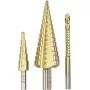 kwb 525890 Conjunto de brocas escalonadas com broca de fresagem, 3 unid., 4-12 mm / 4-30 mm / 6 mm, HSS TiN