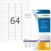 Etiquetas de separador HERMA A4 45,7x16,9 mm branco Movables 1600 unid.