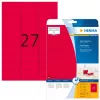 Etiquetas autocolantes para impressora HERMA etiquetas néon A4 63,5x29,6 mm vermelho vivo 540 unidades