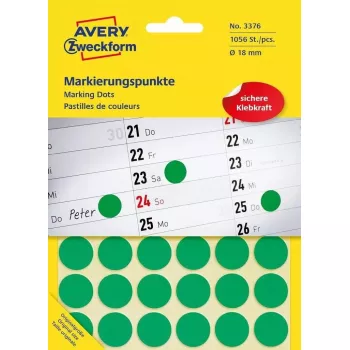 Pontos de codificação de cores, Avery, verde