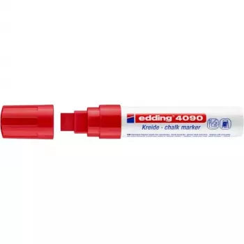 Marcador de giz Edding 4090 ponta biselada vermelho