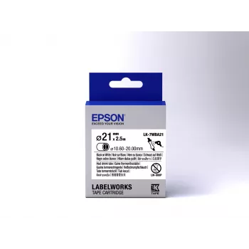 Cartucho de etiquetas Epson Heat Shrink Tube (HST) LK-7WBA21 preto/branco D21mm (2,5m)