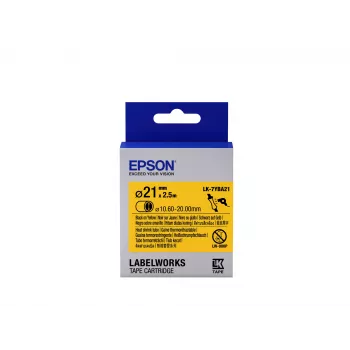 Cartucho de etiquetas Epson Heat Shrink Tube (HST) LK-7YBA21 preto/amarelo D21mm (2,5 m)
