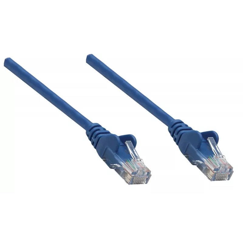 Cabo de rede patch Intellinet, Cat6A, 0,25 m, azul, cobre, S/FTP, LSOH/LSZH, PVC, RJ45, contactos banhados a ouro, sem patilha, com manga, garantia vitalícia