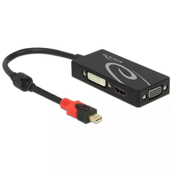 Delock 62855 Adaptador de Mini DisplayPort 1.2 para VGA / HDMI / DVI, 4K, passivo, preto