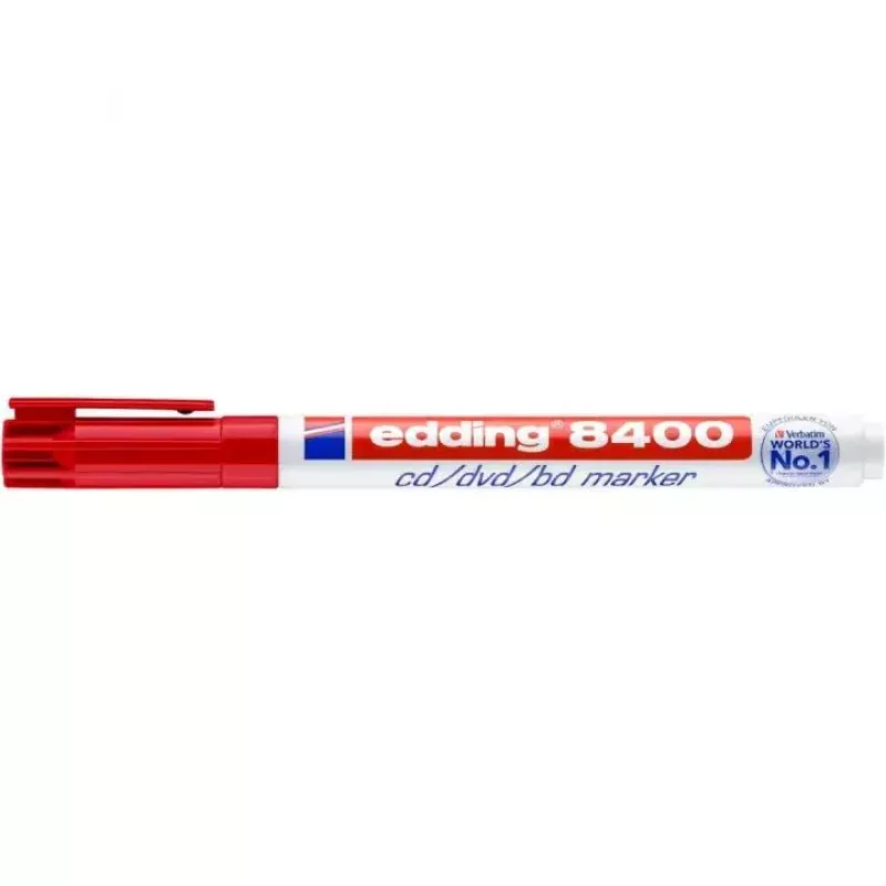 Marcador permanente Edding 8400 ponta redonda vermelho