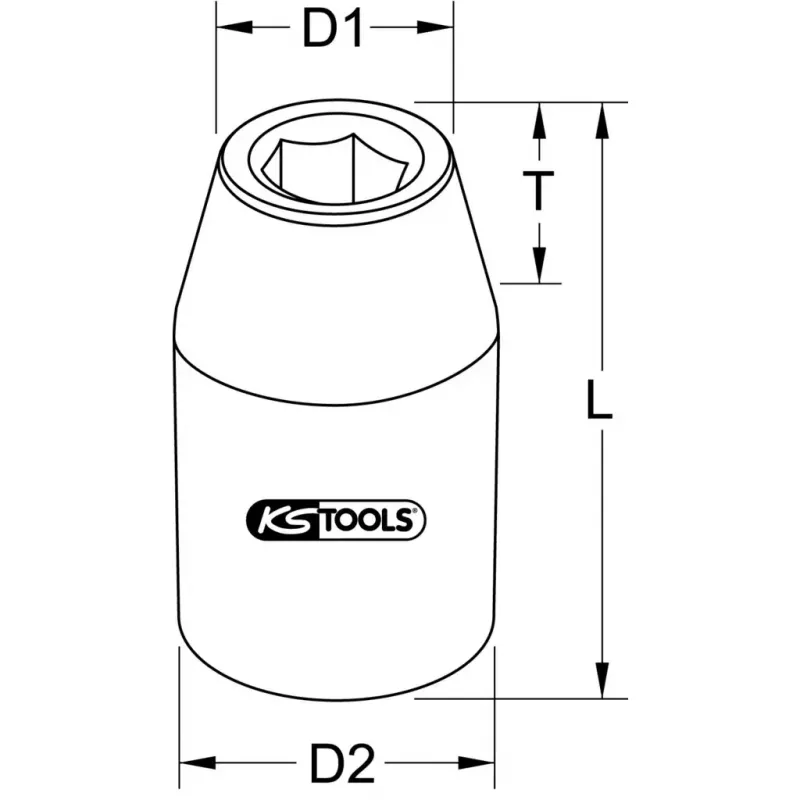 Chave de caixa KS Tools 911.1253 encaixe de 1/2 polegada 1 cabeça 50 g
