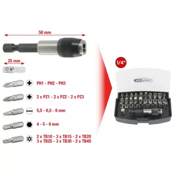 Conjunto de pontas de chave de fenda KS Tools 911.2060 32 unid.