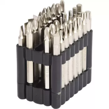 Conjunto de pontas de chave de fenda KS Tools 911.7550 — 32 peças, níquel, 75 mm, encaixe sextavado de 1/4 polegada (25,4/4 mm)