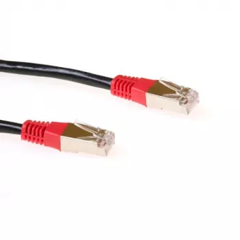 Cabo de rede LSZH F/UTP CAT5E cruzado ACT preto 0,5 metros com fichas RJ45