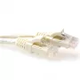 Cabo patch U/UTP CAT6 sem encaixe de retenção com fichas RJ45 ACT marfim 2 metros