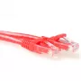 Cabo patch U/UTP CAT6 com proteção do encaixe e fichas RJ45 ACT vermelho 2 metros