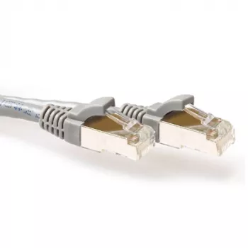 Cabo de Patch ACT cinzento 15 metros LSZH S/FTP CAT6A com Fichas RJ45 e Proteção de Patilhas