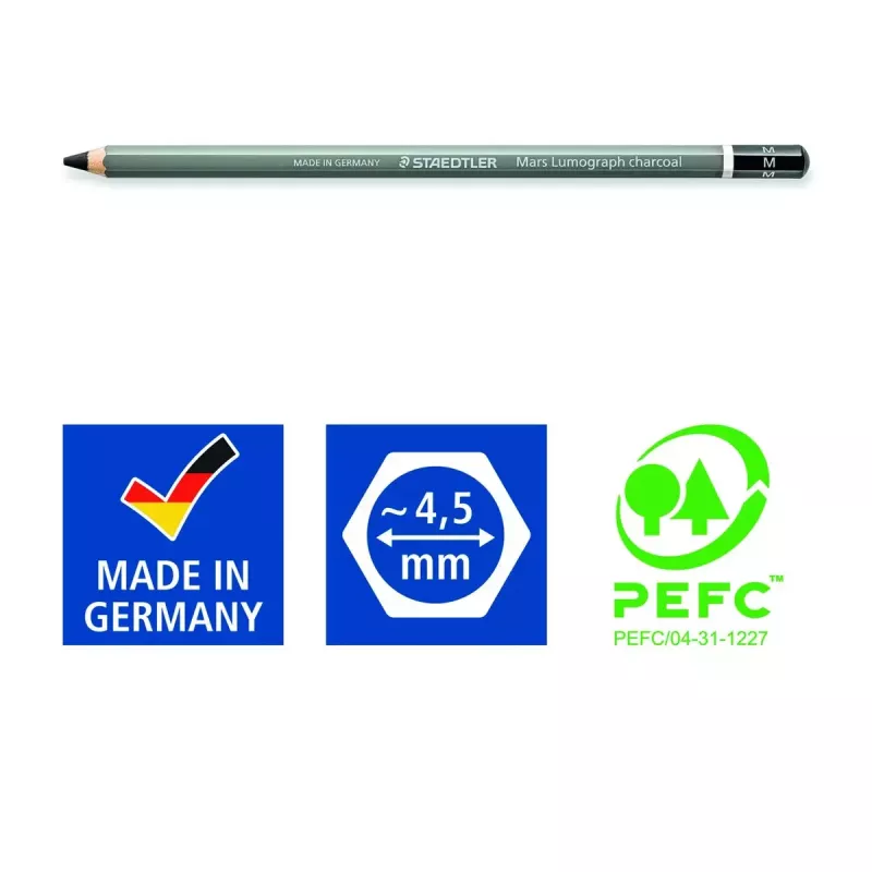 Lápis de carvão Staedtler Mars Lumograph 4 unid. preto