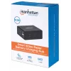 Dock multifunções de vídeo inteligente Manhattan, ligações (x5): HDMI, USB-A (x2), USB-C (x2), com Power Delivery na ligação USB-C, alimentação interna, ultrakompakt, cabo de alimentação removível, preto, três anos de garantia, caixa de retalho