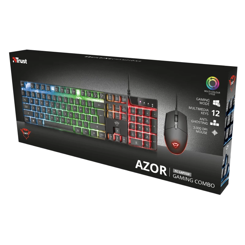 Trust GXT 838 Azor Teclado e rato Gaming USB alemão preto
