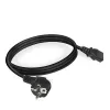 Cabo de alimentação ACT Powercord ficha CEE 7/7 (angular) - C13 preto 2 m