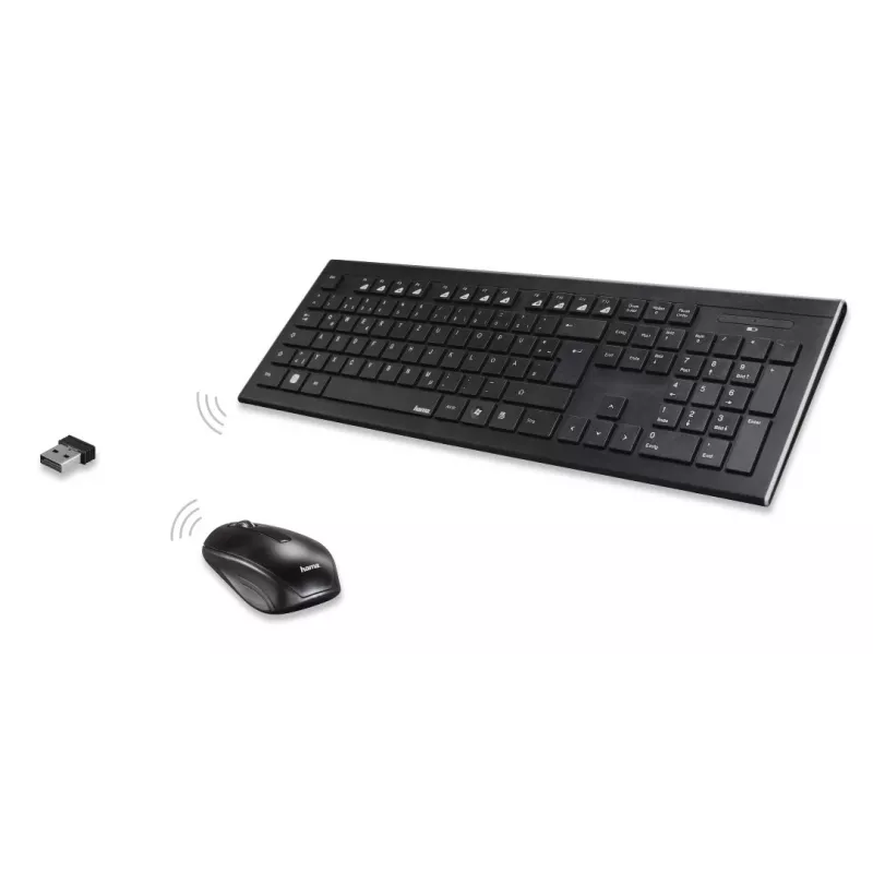 Hama Cortino teclado com rato incluído home/office RF sem fios QWERTY ucraniano preto