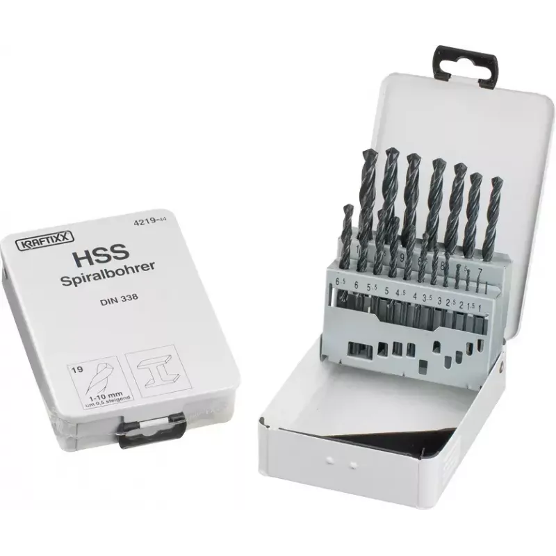 Conjunto de brocas KWB 421944 19 peças 1,0 - 10 mm brocas helicoidais