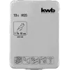 Conjunto de brocas KWB 421944 19 peças 1,0 - 10 mm brocas helicoidais