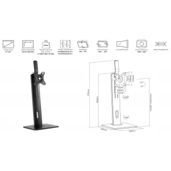 eSTUFF GLB226004 suporte/mesa para monitor 81,3 cm (32