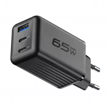 Cellularline Multipower Micro Carregador rápido ultracompacto de 65W com 3 ligações