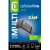 Cellularline Multipower Micro Carregador rápido ultracompacto de 65W com 3 ligações