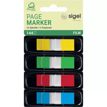Marcadores de página Sigel HN495 marcador flexível azul verde vermelho amarelo