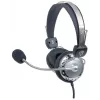 Manhattan Headset estéreo over-ear (3,5 mm), arco do microfone acolchoado, arco de cabeça em aço ajustável, controlo de volume em linha, almofadas auriculares, 2x fichas jack estéreo de 3,5 mm padrão para áudio/microfone, cabo de 2,5 m, 3 anos de garantia