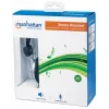 Manhattan Headset estéreo over-ear (3,5 mm), arco do microfone acolchoado, arco de cabeça em aço ajustável, controlo de volume em linha, almofadas auriculares, 2x fichas jack estéreo de 3,5 mm padrão para áudio/microfone, cabo de 2,5 m, 3 anos de garantia
