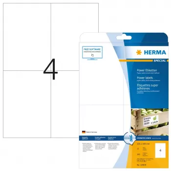 Labels A4 HERMA 10909 branco extra aderente papel mate 100 unidades