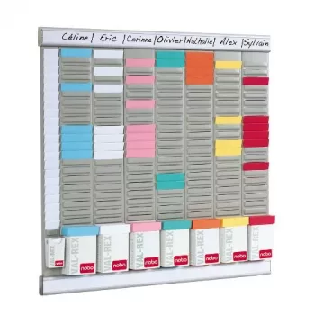Nobo Kit de planeamento de escritório com cartões T 24 ranhuras, branco, 480 mm, 480 mm, 1,97 kg, 497 mm, 37 mm