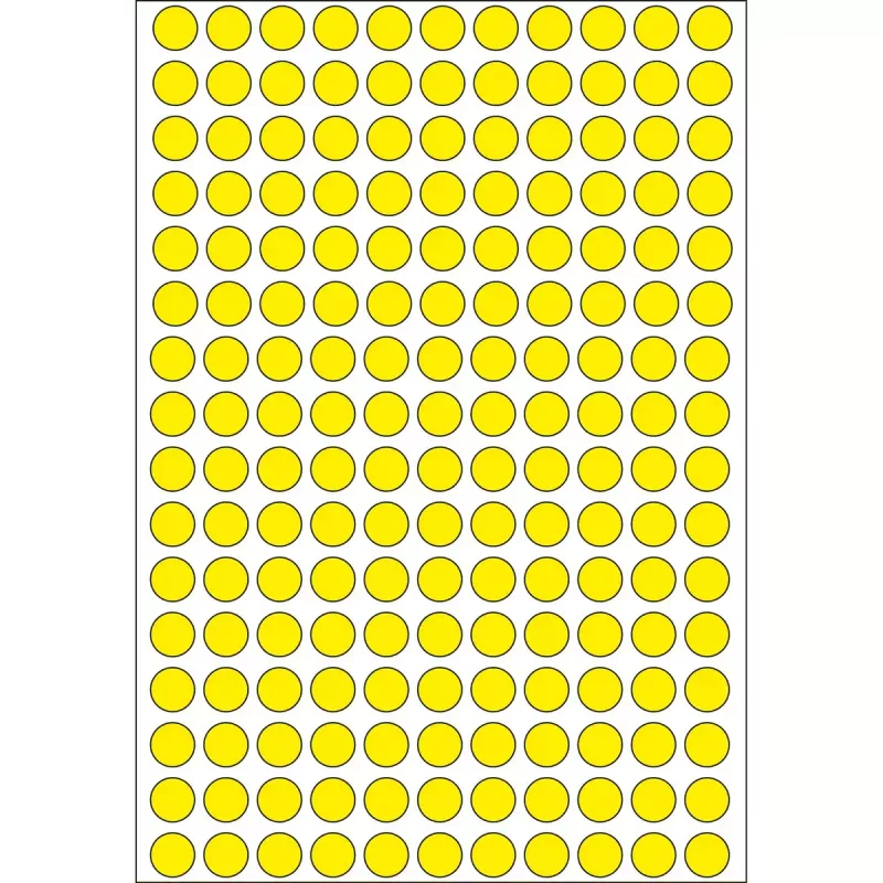 Etiquetas multiusos HERMA 5632 redondas amarelas pontos 8 mm