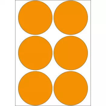 Etiquetas multiusos HERMA 2284 laranja fluorescente 50 mm redondas 144 unid.