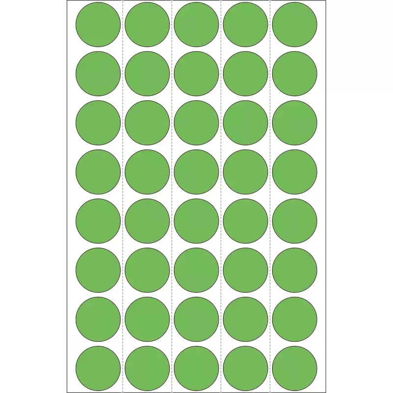 Etiquetas multiusos HERMA 1280 unid. verdes redondas 19 mm