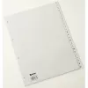 Separadores Rexel PP, cinzento, alfabético, separador alfabético, polipropileno (PP), cinzento, A4, 226 mm, 297 mm