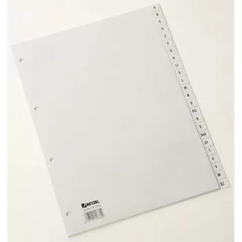 Separadores Rexel PP, cinzento, alfabético, separador alfabético, polipropileno (PP), cinzento, A4, 226 mm, 297 mm