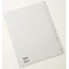 Rexel 25650481 Separadores de PP, A-Z, 24 abas, A4, polipropileno (PP), cinzento, 226 mm