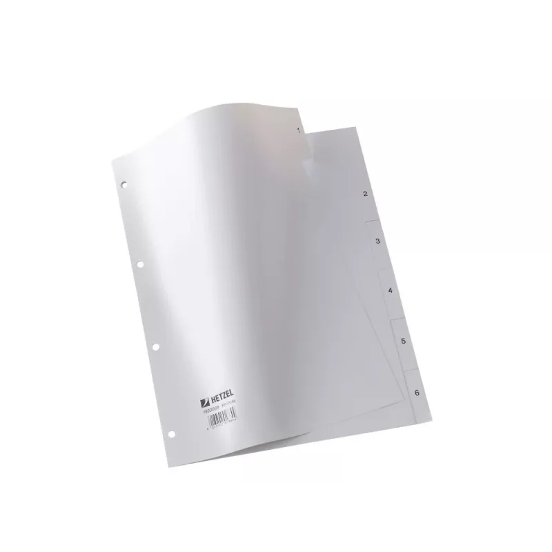 Separador Rexel PP, cinzento, numérico