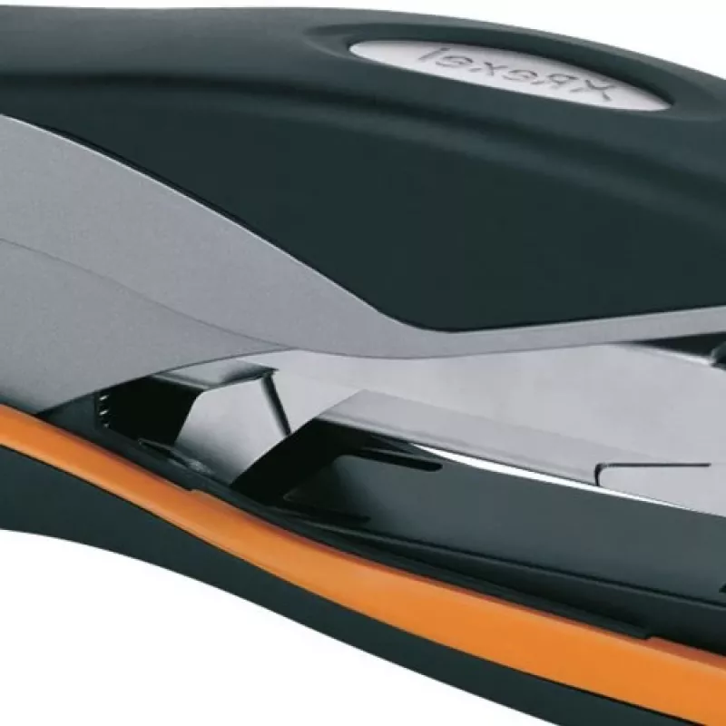 Agrafador manual Rexel Optima 40 Low Force prateado/preto, 40 folhas, preto, laranja, prateado, metal, 7 cm, 600 g, 40 x 190 x 80 mm