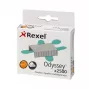 Agrafos Rexel Odyssey embalagem de 2500 unidades, pacote de agrafos, 2500 agrafos, aço, prateado, 60 folhas, 130 g