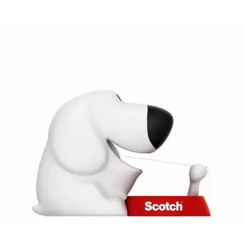 Dispensador de fita 3M Scotch C31 preto vermelho branco Dog-810