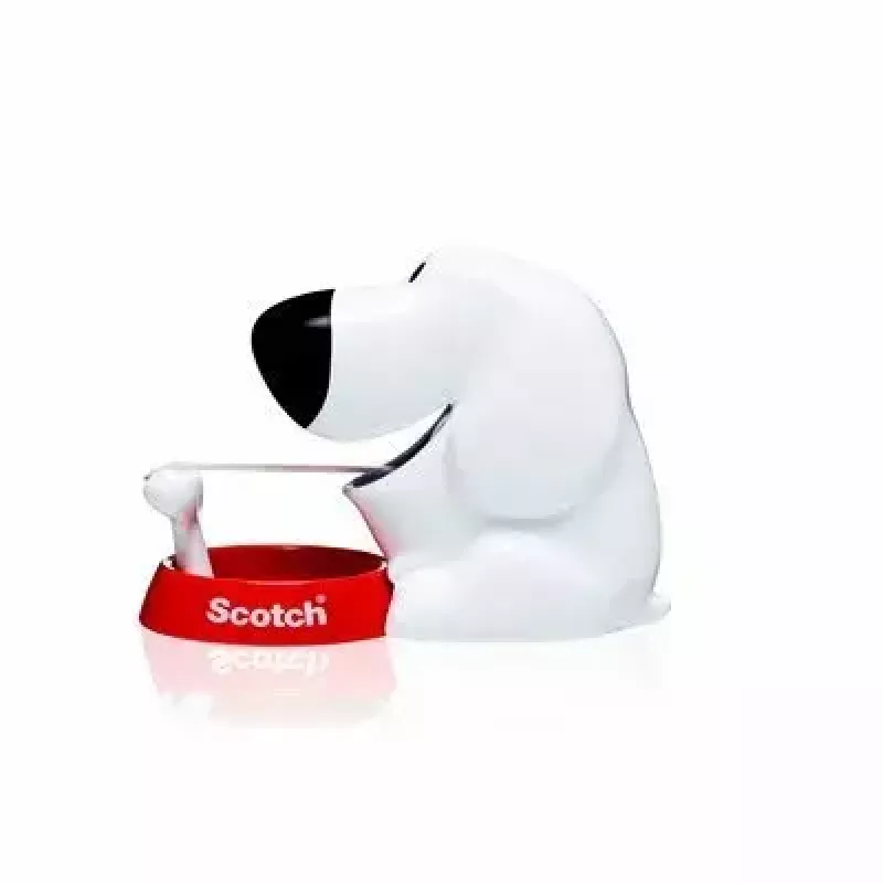 Dispensador de fita 3M Scotch C31 preto vermelho branco Dog-810