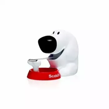 Dispensador de fita 3M Scotch C31 preto vermelho branco Dog-810