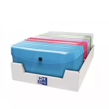 Pasta de envelopes Oxford 400031413 polipropileno (PP) azul verde cinzento rosa roxo transparente DL